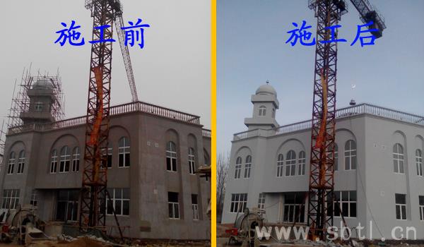 沈陽外墻彈涂壓扁施工案例平羅鎮清真寺